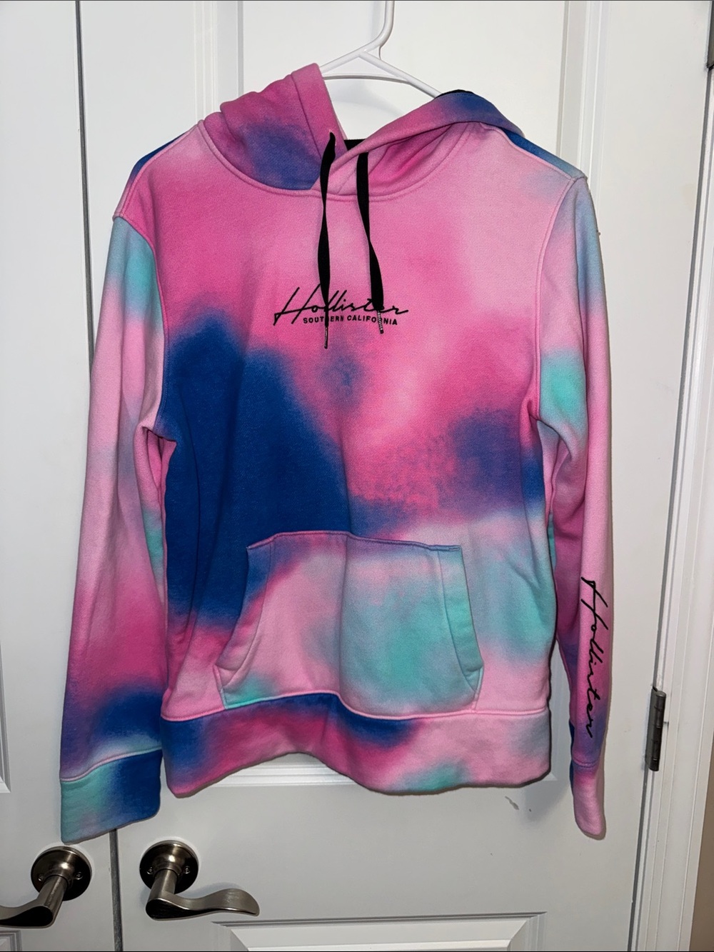 Hollister Tie-Dye Hoodie in Pink, Blue & Mint